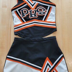 Orange White & Black phs Cheer\Cheerleading uniform outfit costume